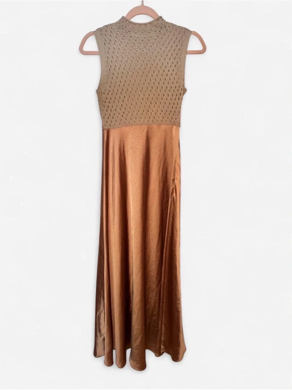 Anthropologie x Mare Mare Crochet Top Sleeveless Lined Maxi Dress NWT XXS